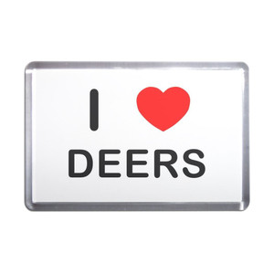 I Love Deers - Plastic Fridge Magnet