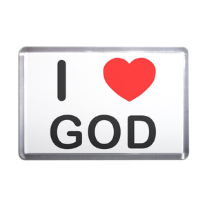 I love God - Plastic Fridge Magnet