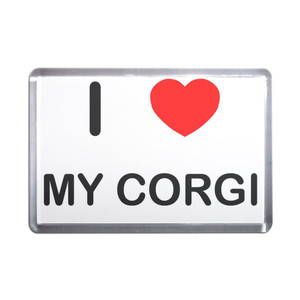 I Love My Corgi - Plastic Fridge Magnet