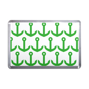 Anchor Green Pattern - Plastic Fridge Magnet