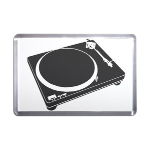 DJ Decks - Plastic Fridge Magnet
