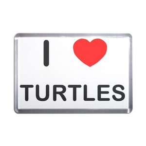 I Love Turtles - Plastic Fridge Magnet