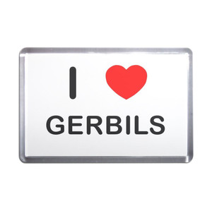 I Love Gerbils - Plastic Fridge Magnet