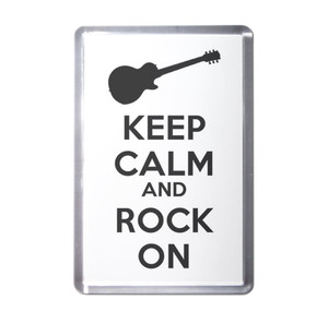 Keep Calm and Rock On - Plastic Fridge Magnet