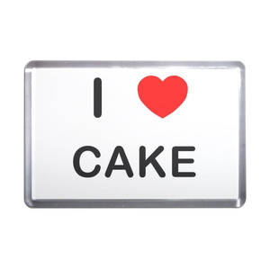 I Love Cake - Plastic Fridge Magnet