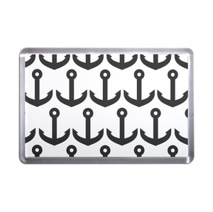 Anchor Black Pattern - Plastic Fridge Magnet