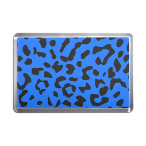 Blue Leopard Print - Plastic Fridge Magnet