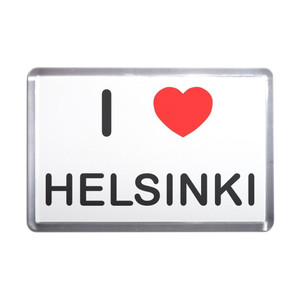 I Love Helsinki - Plastic Fridge Magnet