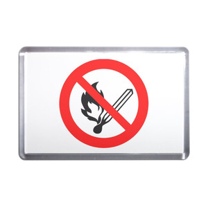 No Naked Flames - Plastic Fridge Magnet No Naked Flames - Plastic Fridge Magnet