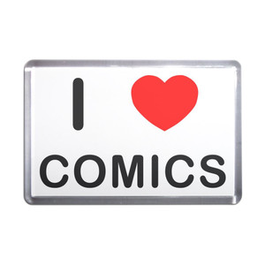 I love Comics - Plastic Fridge Magnet