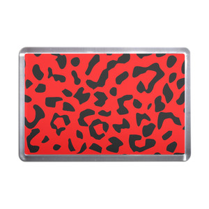 Red Leopard Print - Plastic Fridge Magnet Red Leopard Print - Plastic Fridge Magnet