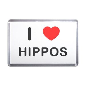 I Love Hippos - Plastic Fridge Magnet I Love Hippos - Plastic Fridge Magnet