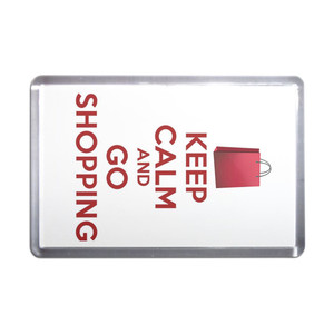 Keep Calm and Go Shopping - Plastic Fridge Magnet