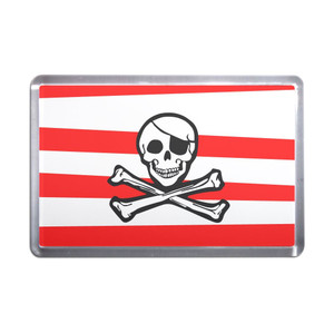 Jolly Roger Stripey - Plastic Fridge Magnet Jolly Roger Stripey - Plastic Fridge Magnet