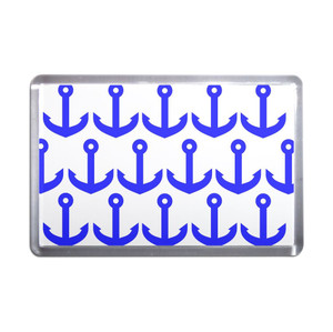 Anchor Blue Pattern - Plastic Fridge Magnet Anchor Blue Pattern - Plastic Fridge Magnet
