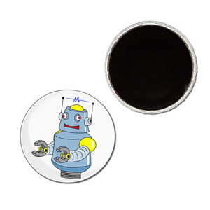 White Boy Robot - Button Badge Fridge Magnet White Boy Robot - Button Badge Fridge Magnet