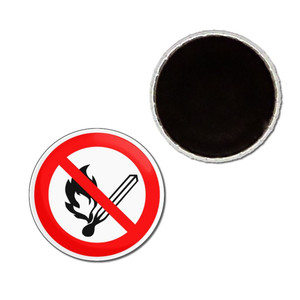 No Naked Flames - Button Badge Fridge Magnet No Naked Flames - Button Badge Fridge Magnet