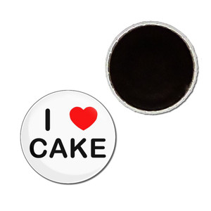 I Love Cake - Button Badge Fridge Magnet I Love Cake - Button Badge Fridge Magnet
