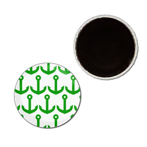 Anchor Green Pattern - Button Badge Fridge Magnet Anchor Green Pattern - Button Badge Fridge Magnet