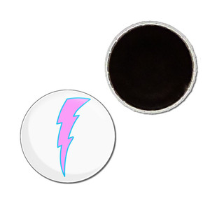Lightning Bolt Pink - Button Badge Fridge Magnet Lightning Bolt Pink - Button Badge Fridge Magnet