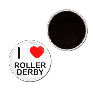 I Love Roller Derby - Button Badge Fridge Magnet I Love Roller Derby - Button Badge Fridge Magnet