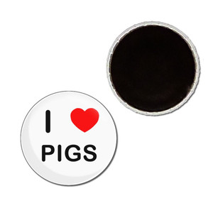 I Love Pigs - Button Badge Fridge Magnet I Love Pigs - Button Badge Fridge Magnet