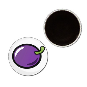 Fruit Machine Plum - Button Badge Fridge Magnet