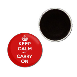 Red Keep Calm and Carry On - Button Badge Fridge Magnet Red Keep Calm and Carry On - Button Badge Fridge Magnet