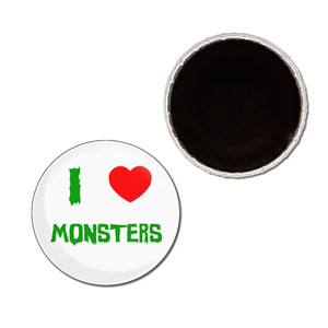 I Love Monsters - Button Badge Fridge Magnet I Love Monsters - Button Badge Fridge Magnet