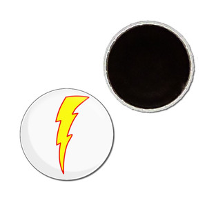 Lightning Bolt White - Button Badge Fridge Magnet Lightning Bolt White - Button Badge Fridge Magnet