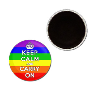 Gay Flag Keep Calm and Carry On - Button Badge Fridge Magnet Gay Flag Keep Calm and Carry On - Button Badge Fridge Magnet