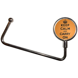 Orange Keep Calm and Carry On - Handbag Table Hook Hanger Orange Keep Calm and Carry On - Handbag Table Hook Hanger