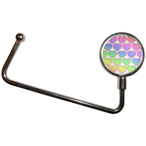 Rainbow Heart Pattern - Handbag Table Hook Hanger Rainbow Heart Pattern - Handbag Table Hook Hanger