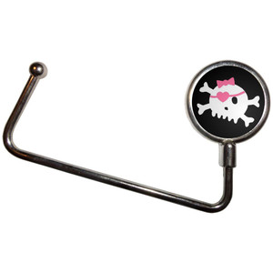 Black Skull with Bow - Handbag Table Hook Hanger Black Skull with Bow - Handbag Table Hook Hanger