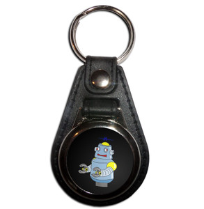 Black Boy Robot - Plastic Medallion Key Ring