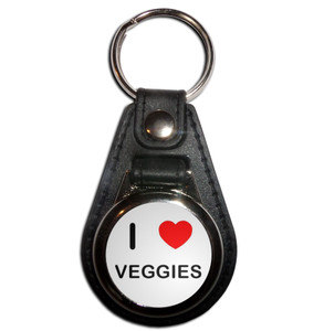 I Love Veggies - Plastic Medallion Key Ring