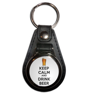 Keep Calm and Drink Beer - Plastic Medallion Key Ring Keep Calm and Drink Beer - Plastic Medallion Key Ring