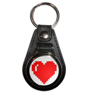 Pixel Heart - Plastic Medallion Key Ring