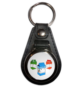 Milk & Juice Cartons - Plastic Medallion Key Ring Milk & Juice Cartons - Plastic Medallion Key Ring