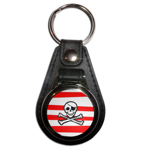 Jolly Roger Stripey - Plastic Medallion Key Ring Jolly Roger Stripey - Plastic Medallion Key Ring