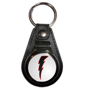 Lightning Bolt Black - Plastic Medallion Key Ring Lightning Bolt Black - Plastic Medallion Key Ring