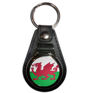 Wales Flag - Plastic Medallion Key Ring