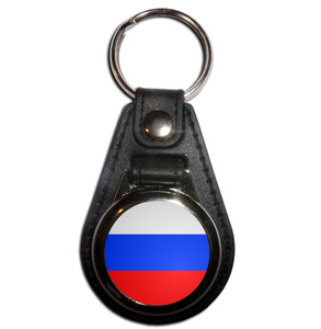 Russia Flag - Plastic Medallion Key Ring Russia Flag - Plastic Medallion Key Ring