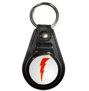 Lightning Bolt Red - Plastic Medallion Key Ring
