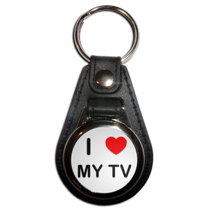 I love My Tv - Plastic Medallion Key Ring I love My Tv - Plastic Medallion Key Ring