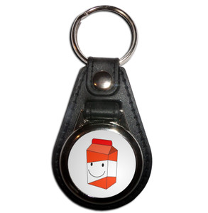 Orange Juice Carton - Plastic Medallion Key Ring Orange Juice Carton - Plastic Medallion Key Ring