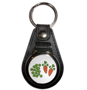 Peas and Carrots - Plastic Medallion Key Ring