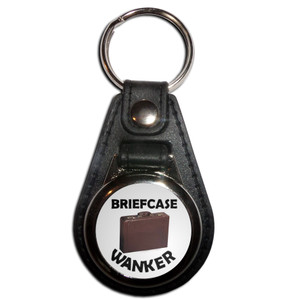Briefcase Wanker - Plastic Medallion Key Ring Briefcase Wanker - Plastic Medallion Key Ring