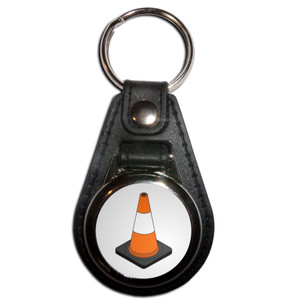 Traffic Cone - Plastic Medallion Key Ring