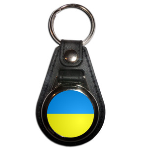 Ukraine Flag - Plastic Medallion Key Ring Ukraine Flag - Plastic Medallion Key Ring